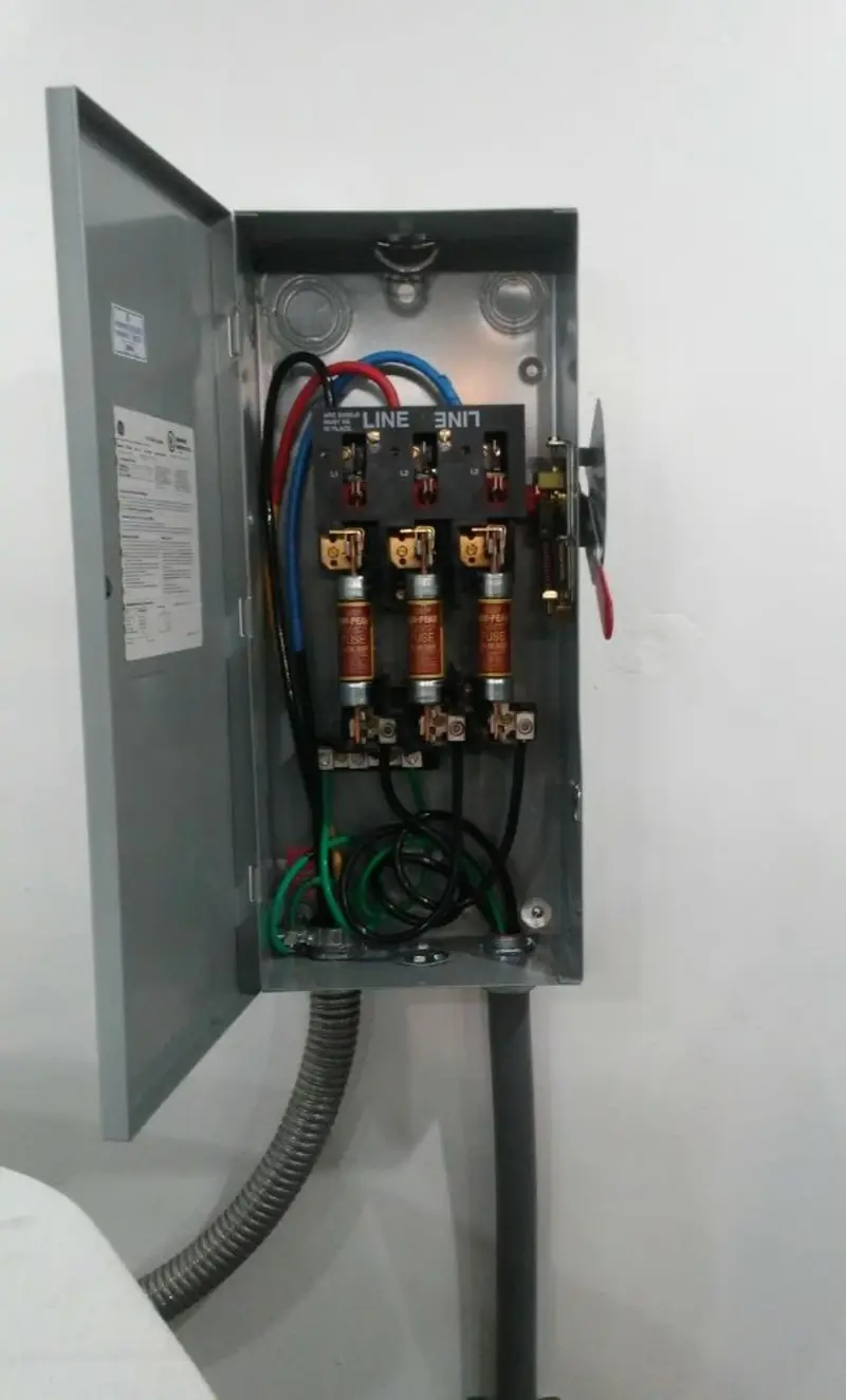 Three-phase disconnect switch installed for Electrical Wiring & Rewiring in Prospect Heights